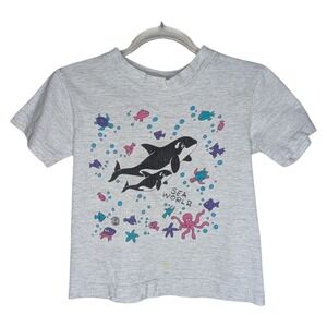 Vintage 90s Seaworld Childrens Kids‎ T Shirt 3T Orca Octopus Ocean Single Stitch